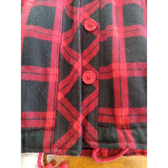 Billabong Coat Women's Medium Red Black Plaid Wool Blend Hooded Jacket Snow Ski - Picture 3 of 8